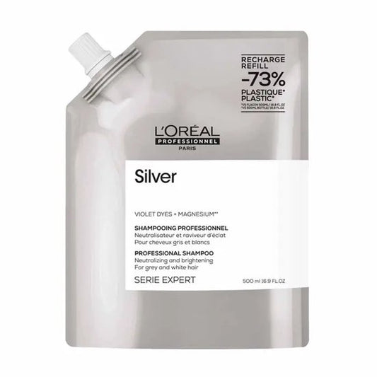 L’Oréal Professionnel Silver Shampoo for Grey, White or Light Blonde Hair 500ml Refill