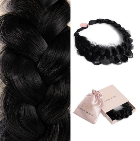 Infinity Braids - Viènne Messy Braid - Haarband - Haarband Dames - Haarbanden - Haarband Meisje - Viènne Onyx