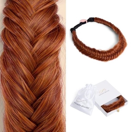 Infinity Braids - Jolie Fishtail Braid - Haarband - Haarband Dames - Haarbanden - Haarband Meisje - Jolie Fire Dash
