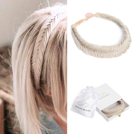 Infinity Braids - Jolie Fishtail Braid - Haarband - Haarband Dames - Haarbanden - Haarband Meisje - Jolie Ashy Ribbon