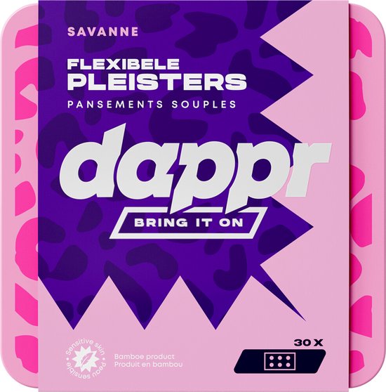 Dappr Savanne Pleisters - Duurzaam & Hypoallergeen - 30 Stuks - 2 Maten - Milieuvriendelijke Bamboe Pleisters voor Kinderen en Volwassenen - Flexibel & Ademend