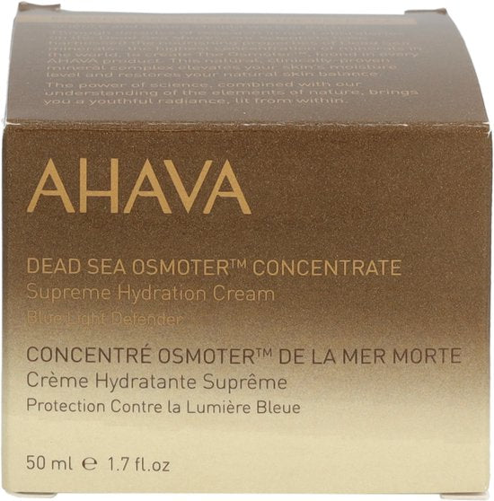 AHAVA Dode Zee Osmoter Crème | 24-Uurs Hydratatie | Blauw Licht Bescherming | Anti-rimpel Formule | Anti-Aging Dagcrème voor Mannen & Vrouwen | Moistu