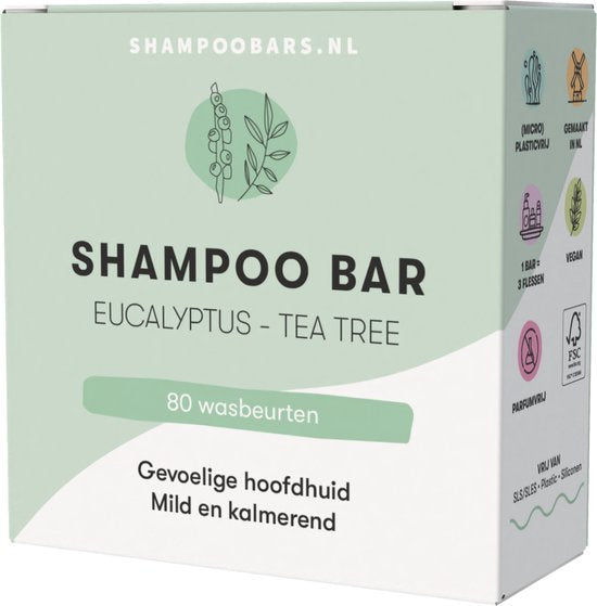 ShampooBars - Shampoo Bar Eucalyptus - Tea Tree Gevoelige hoofdhuid - 60gr