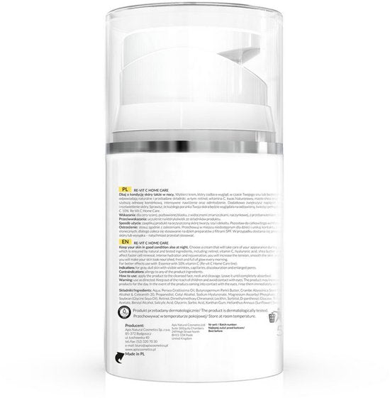APIS Home Care Nachtcrème - Huidverzorging - Herstellende crème met retinol en vitamine C, 50 ml
