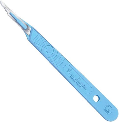 Swann Morton mesjes steriel met handvat Nummer: 24 Swann Morton - Lichtgroen / RVS - Kunststof handvat met RVS mesje - Disposable scalpels - Scalpelmesje inclusief handvat