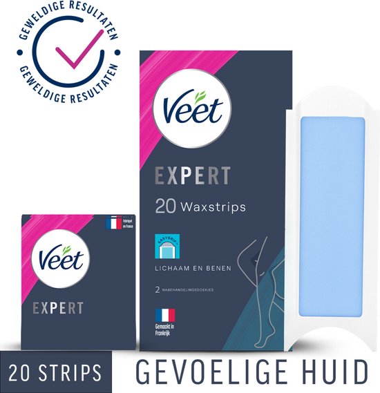 Veet Expert Ontharingsstrips - Lichaam & benen - Gevoelige huid - 20 stuks