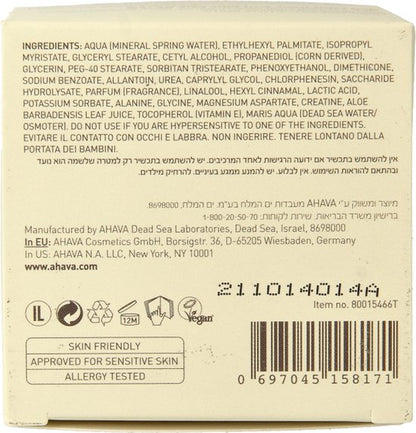 AHAVA Dagcreme voor Normale tot Droge Huid - Ultra Licht & Hydraterend | Geeft Gezonde Gloed | Voorkomt Uitdroging | Moisturizer voor een droge huid & gezicht | Gezichtscreme voor mannen & vrouwen - 50ml