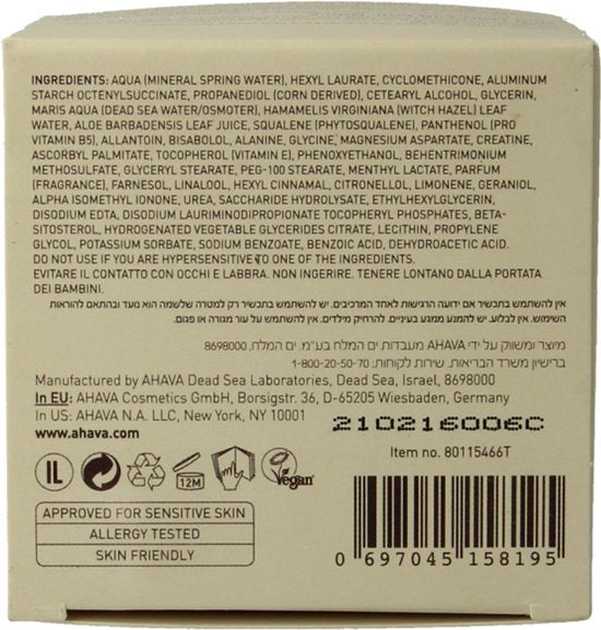 AHAVA Dagcreme | Olievrije Hydratatie voor Gecombineerde Huid | Minimaliseert Poriën & Anti-Glans | Moisturizer voor een droge huid & gezicht | Gezich