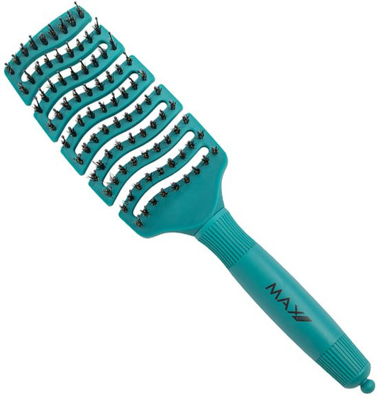 Max Pro Detangler Haarborstel Evergreen Elegance - Antiklit - Haar borstel - Jongens en meisjes - Comb - Brostel - Groen - Zwijnenhaar borstel
