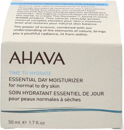 AHAVA Dagcreme voor Normale tot Droge Huid - Ultra Licht & Hydraterend | Geeft Gezonde Gloed | Voorkomt Uitdroging | Moisturizer voor een droge huid & gezicht | Gezichtscreme voor mannen & vrouwen - 50ml