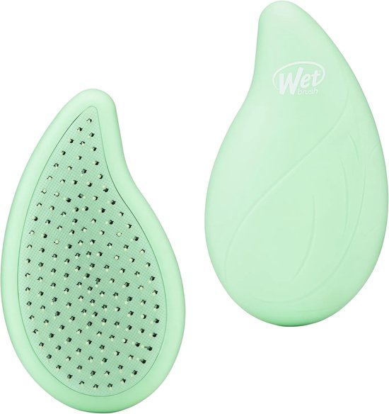 WetBrush Go Green Palm Detangler - Tea Tree Oil - Compacte Ontwarrende Haarborstel - Voor Nat En Droog Haar - Ultra Zachte IntelliFlex® Borstelharen - Vermindert Haarbreuk - Lichtgewicht & Handzaam Formaat - Verrijkt Met Tea Tree Olie - Groen