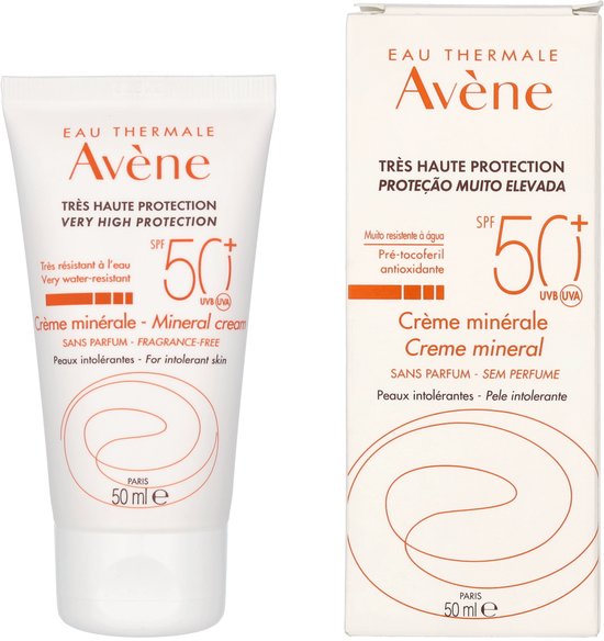 Avène Sun Protection Mineral Cream 50+ - Zonnebrand - 50 ml