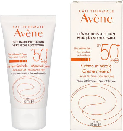 Avène Sun Protection Mineral Cream 50+ - Zonnebrand - 50 ml