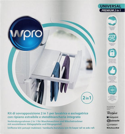 Wpro SKP101 - Stapelkit met uitschuifbaar droogrek - Universeel