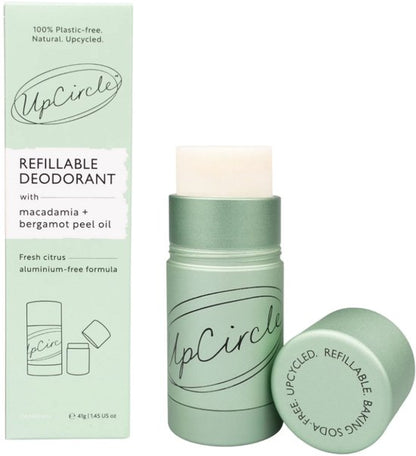 UpCircle - Navulbare Roll-on Deodorant -100% Natuurlijk - 24 Uur Frisheid - Met Macadamia Olie en Cactusvijg - Bergamot en Limoen