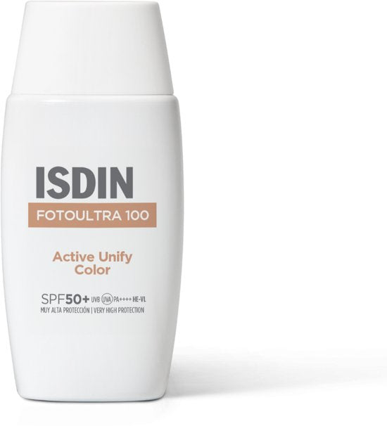 ISDIN - Fotoultra Active Unify Color SPF50+ - 50ml - Verheldert en egaliseert de teint
