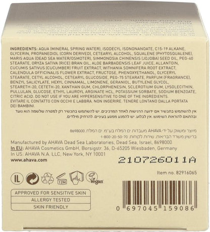 AHAVA Dode Zee Osmoter Crème | 24-Uurs Hydratatie | Blauw Licht Bescherming | Anti-rimpel Formule | Anti-Aging Dagcrème voor Mannen & Vrouwen | Moistu