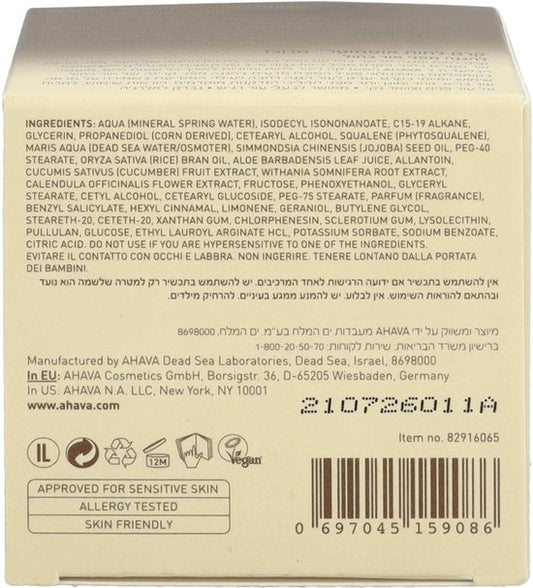 AHAVA Dode Zee Osmoter Crème | 24-Uurs Hydratatie | Blauw Licht Bescherming | Anti-rimpel Formule | Anti-Aging Dagcrème voor Mannen & Vrouwen | Moistu