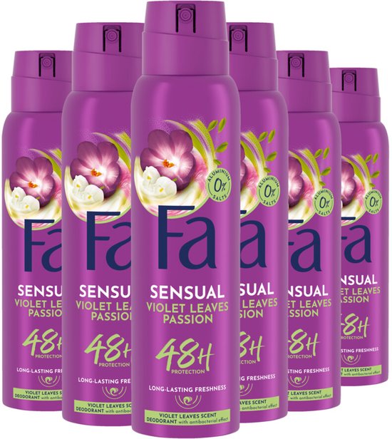 Fa Deodorant - Purple Passion - Geur van Hibiscus - Langdurige Bescherming - Huidvriendelijk - Voordeelverpakking - 6x 150ml (kopie)