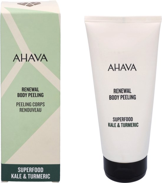 AHAVA Vernieuwende Body Peeling - Natuurlijke Exfoliatie en Huidverjonging | Boerenkool & Kurkuma | Versterkt Huidbarrière | Scrub & Peeling voor Lichaam & Gezicht | Gezichtsscrub voor Mannen & Vrouwen - 200ml