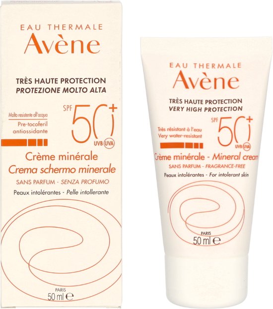 Avène Sun Protection Mineral Cream 50+ - Zonnebrand - 50 ml
