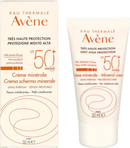Avène Sun Protection Mineral Cream 50+ - Zonnebrand - 50 ml
