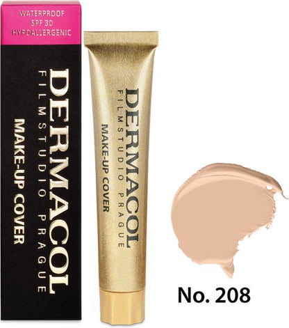 Dermacol Full Coverage Matte Foundation | Waterproof Make-Up | Olie-vrije Formule, SPF 30 (Extreme Dekking, Langdurig)