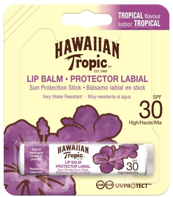 Hawaiian Tropic Lip Balm Sun Protection Stick Spf30 Water Resistant