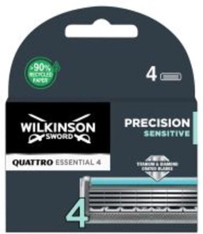 Wilkinson Quattro Titanium Sensitive Scheermesjes 4 Stuks