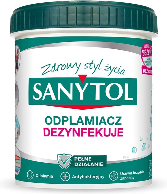 Sanytol Desinfecterend vlekkenverwijderingspoeder voor witte en gekleurde stoffen 450g