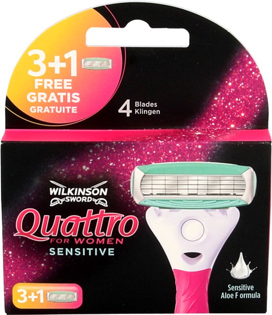Wilkinson Woman Scheermesjes Quattro Sensitive 4 stuks