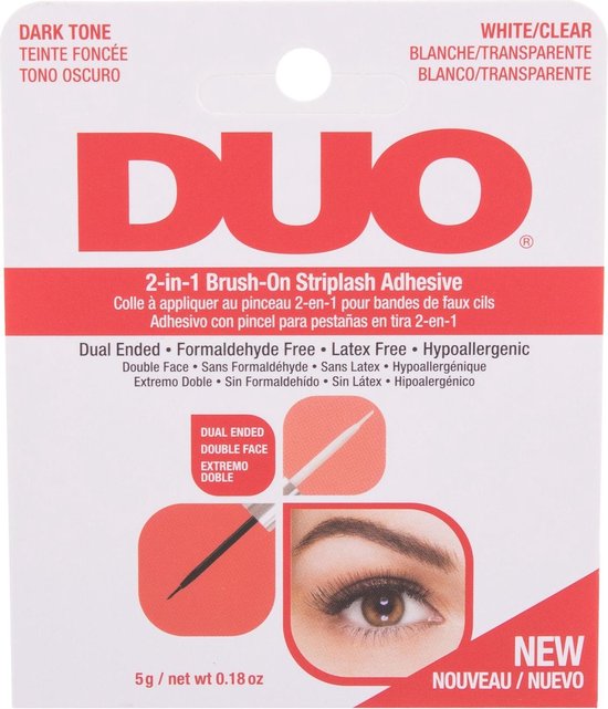 Ardell | Duo 2 | Wimperlijm, Dark Tone (Wit, Transparant, Latex vrij, Hypoallergeen)