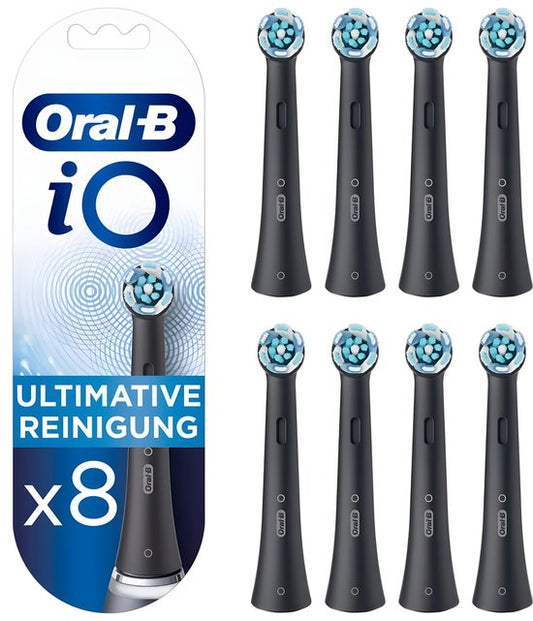 Oral-B IO Ultimate Clean – opzetborstels – zwart – 8 stuks – origineel – verwijdert tandsteen