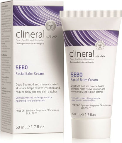 AHAVA Clineral SEBO Gezichtscrème | Intensieve Hydratatie & Kalmering | Speciaal voor Gevoelige Huid | Gezichtsverzorging voor Mannen & Vrouwen | Help