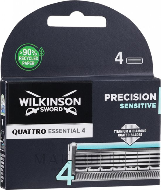 Wilkinson Quattro Titanium Sensitive Scheermesjes 4 Stuks
