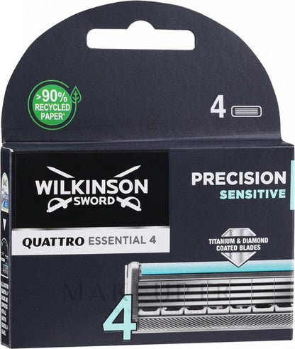 Wilkinson Quattro Titanium Sensitive Scheermesjes 4 Stuks