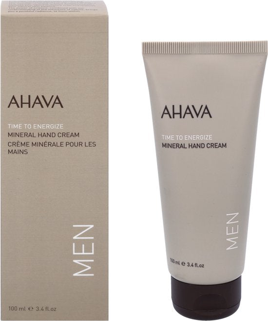 AHAVA MAN Mineraal Handcrème - Hydrateert & Verzacht | Voorkomt Uitdroging Zonder Vettig Residu | Rijk aan Dode Zee Mineralen | Huid creme voor mannen | Moisturizer voor droge handen - 100ml