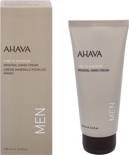 AHAVA MAN Mineraal Handcrème - Hydrateert & Verzacht | Voorkomt Uitdroging Zonder Vettig Residu | Rijk aan Dode Zee Mineralen | Huid creme voor mannen | Moisturizer voor droge handen - 100ml
