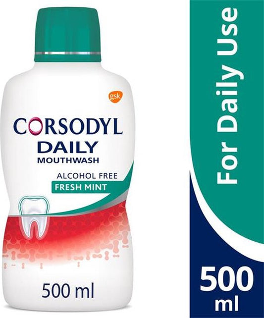 Corsodyl Gum Care Dagelijkse Mondspoeling Alcoholvrij Fresh Mint 500ML