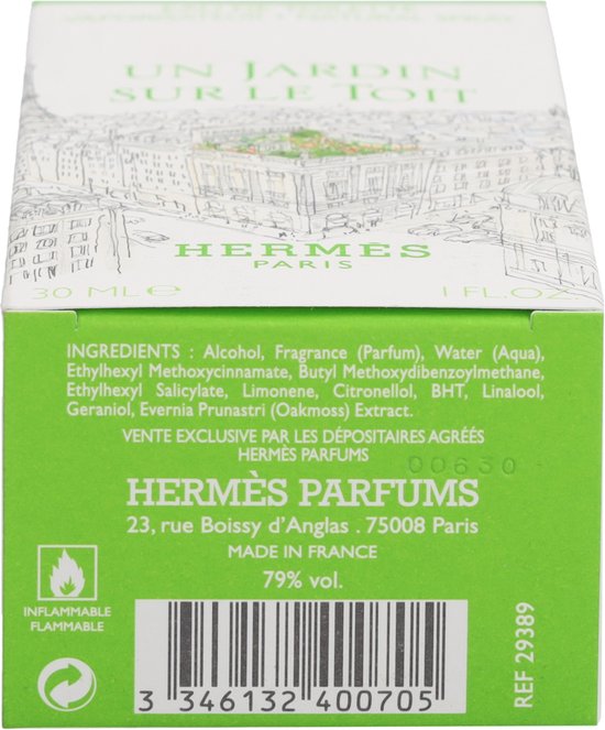 Hermès Un Jardin Sur Le Toit - 30 ml - eau de toilette spray - unisexparfum