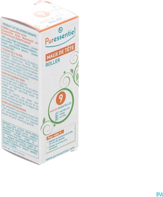 Puressentiel Hoofdpijn Roller met 9 essentiële oliën 5 ml