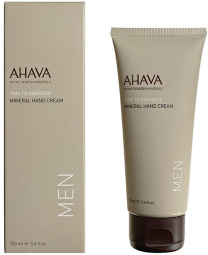 AHAVA MAN Mineraal Handcrème - Hydrateert & Verzacht | Voorkomt Uitdroging Zonder Vettig Residu | Rijk aan Dode Zee Mineralen | Huid creme voor mannen | Moisturizer voor droge handen - 100ml
