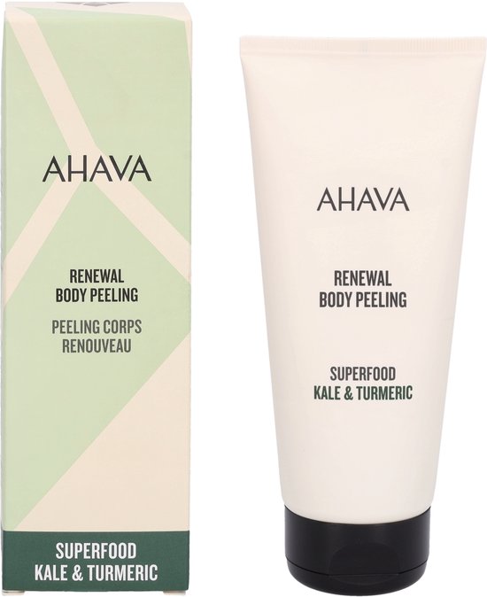 AHAVA Vernieuwende Body Peeling - Natuurlijke Exfoliatie en Huidverjonging | Boerenkool & Kurkuma | Versterkt Huidbarrière | Scrub & Peeling voor Lichaam & Gezicht | Gezichtsscrub voor Mannen & Vrouwen - 200ml