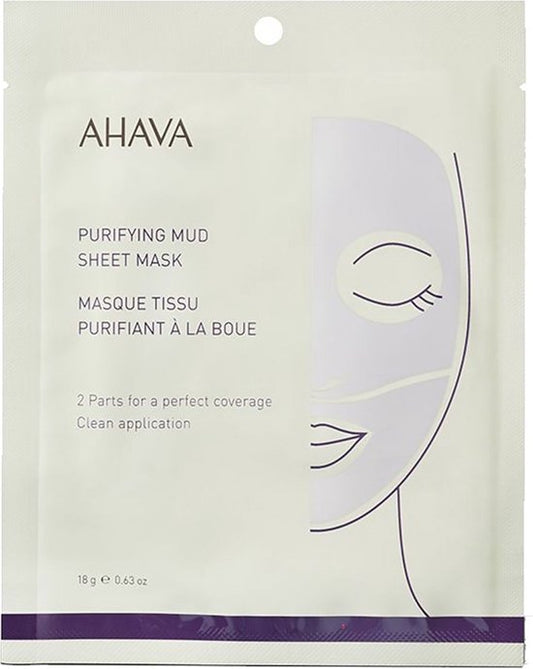 AHAVA Modder Bladmasker - Zuiverend & Verfrissend | Rijk aan Dode Zee Mineralen | Ideaal voor Alle Huidtypen | Bevat Hyaluronzuur | Hyaluronic Acid masker | Verzorging voor mannen & vrouwen - Eenmalig Gebruik