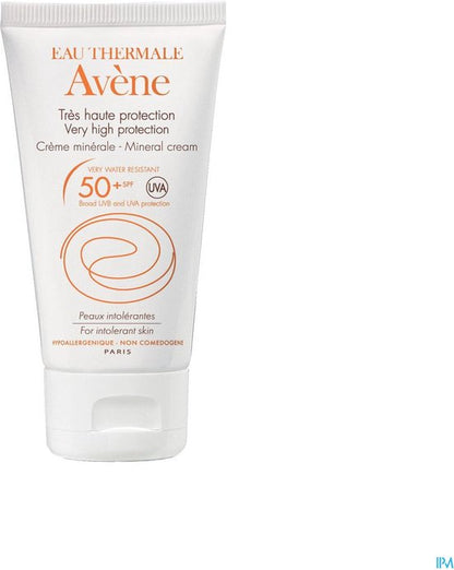 Avène Sun Protection Mineral Cream 50+ - Zonnebrand - 50 ml