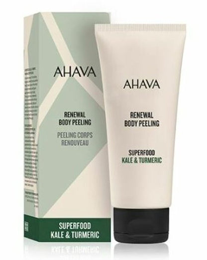 AHAVA Vernieuwende Body Peeling - Natuurlijke Exfoliatie en Huidverjonging | Boerenkool & Kurkuma | Versterkt Huidbarrière | Scrub & Peeling voor Lichaam & Gezicht | Gezichtsscrub voor Mannen & Vrouwen - 200ml