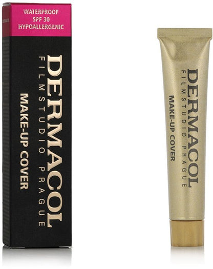 Dermacol Full Coverage Matte Foundation | Waterproof Make-Up | Oliehoudende Huid, SPF 30 (Langdurige Dekking, 30g, Shade 222)