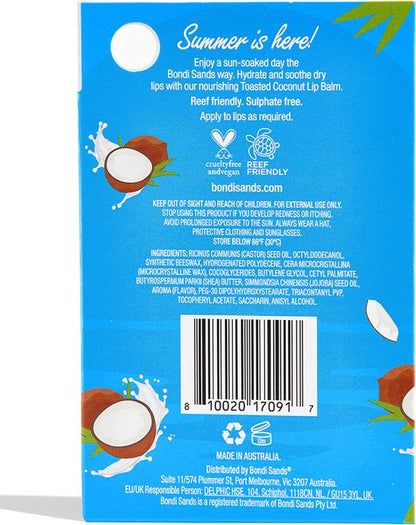 Bondi Sands Sunscreen Lip Balm SPF 50+ Toasted Coconut 10 g - hydrateert en verzacht droge lippen