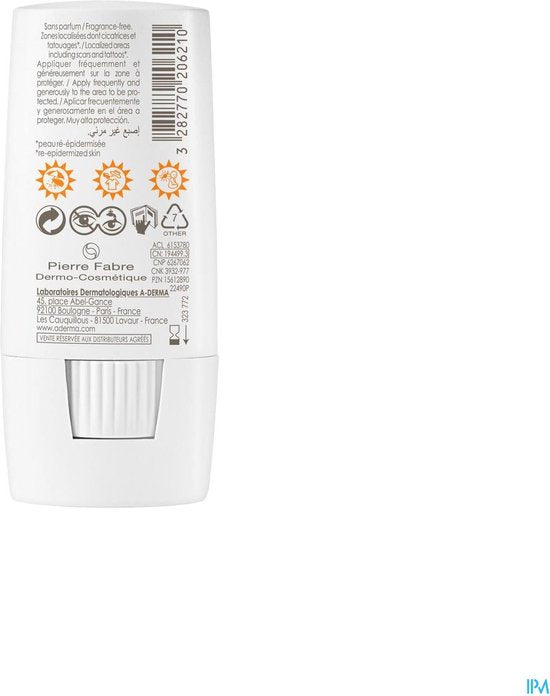 Hydraterende Gezichtscrème A-Derma Protect X-Trem Stick Spf 50 (8 g)