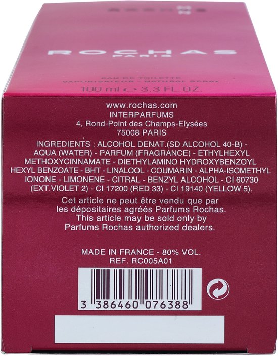 Rochas 100 ml - Eau de Toilette - Herenparfum